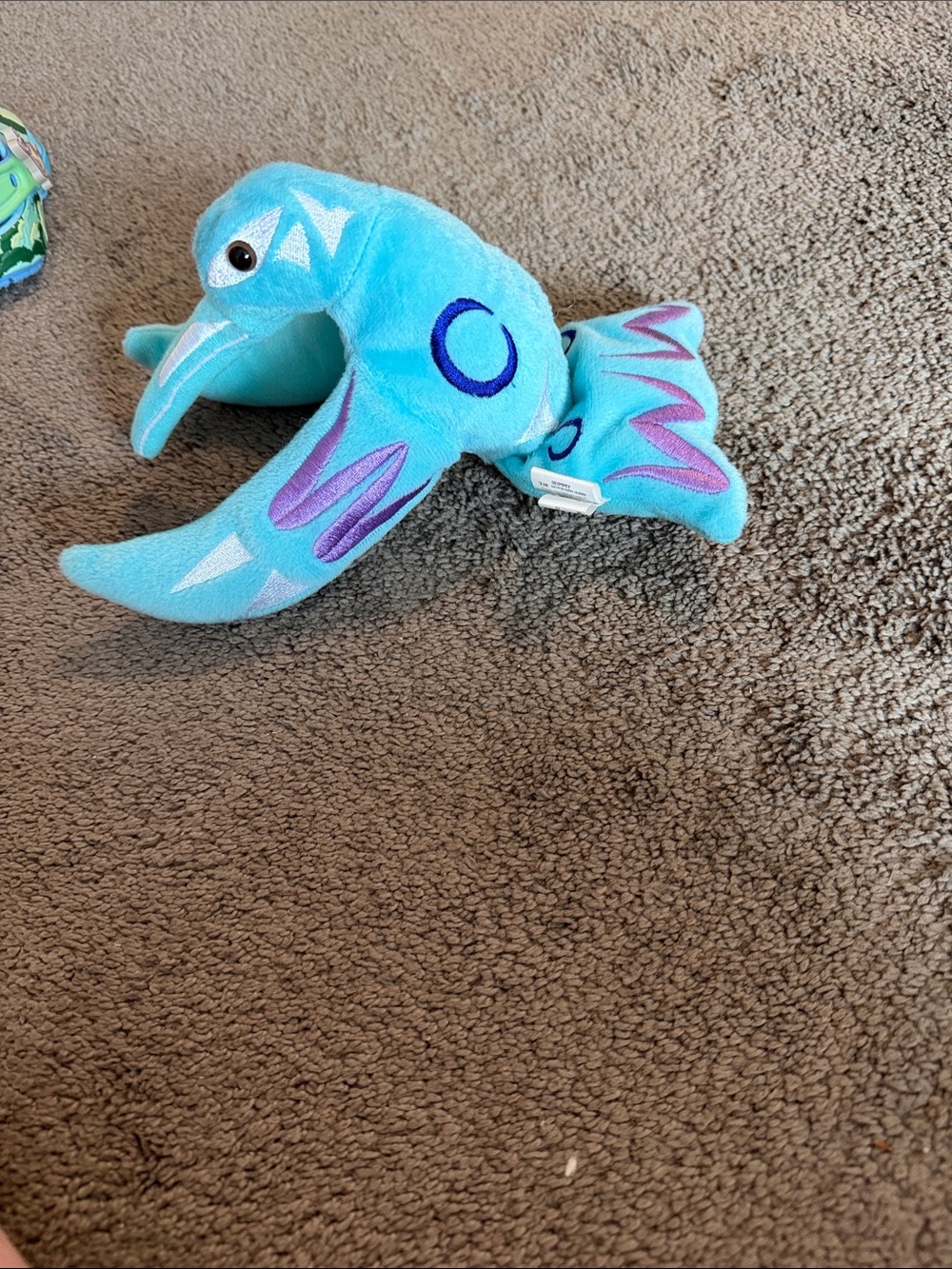 Plush Sea Creature Stuffed Toy in Turquoise and Purple - Soft Cuddly Plush